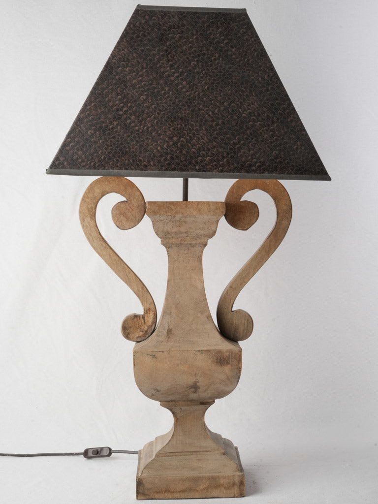 Vintage sculptural wood table lamp