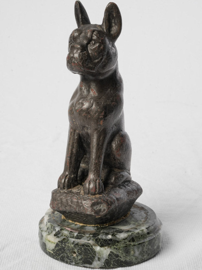Antique bronze French bulldog sculpture