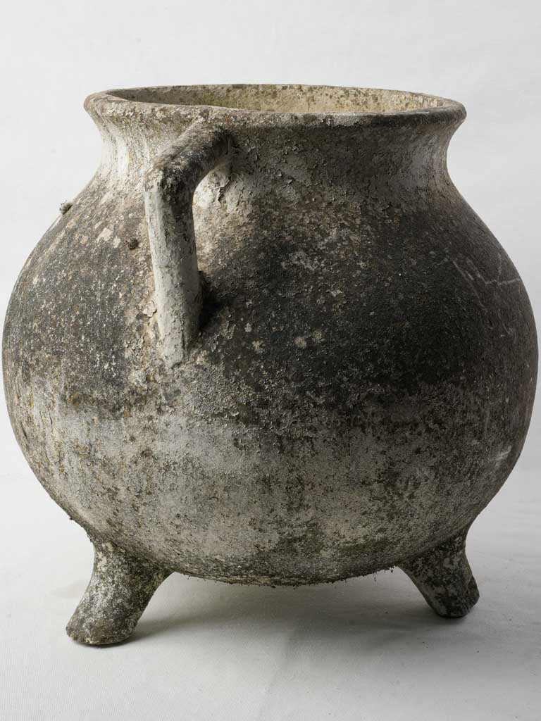 Durable tripod-leg fiberstone planter
