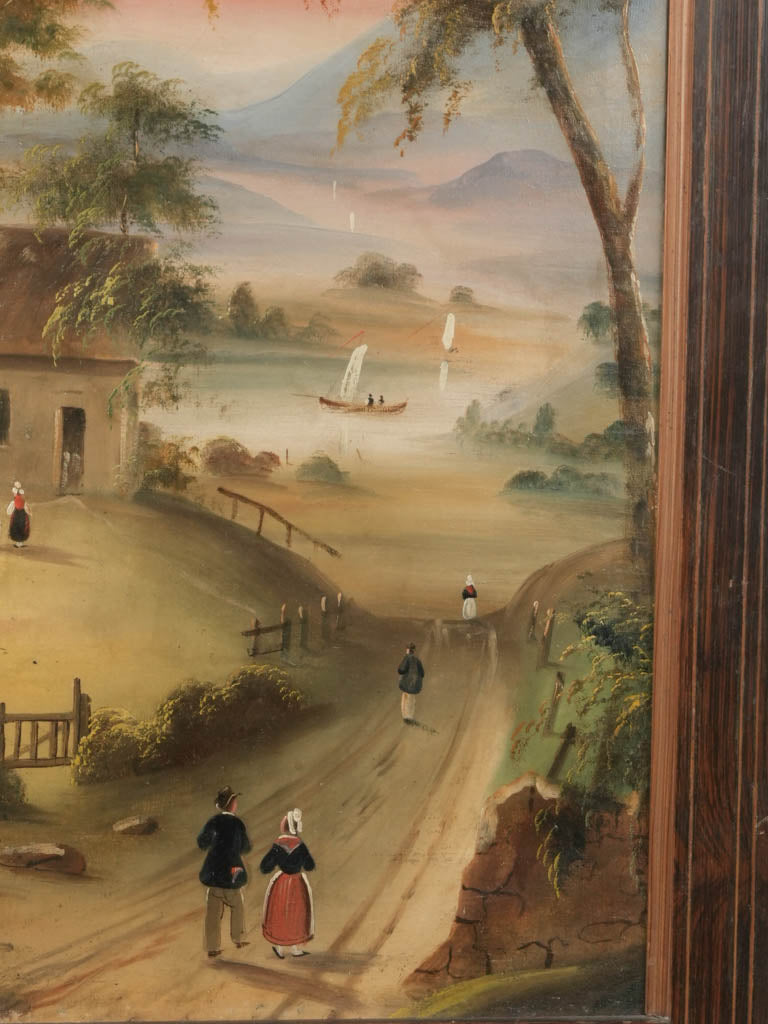 Serene pastoral painting mirror