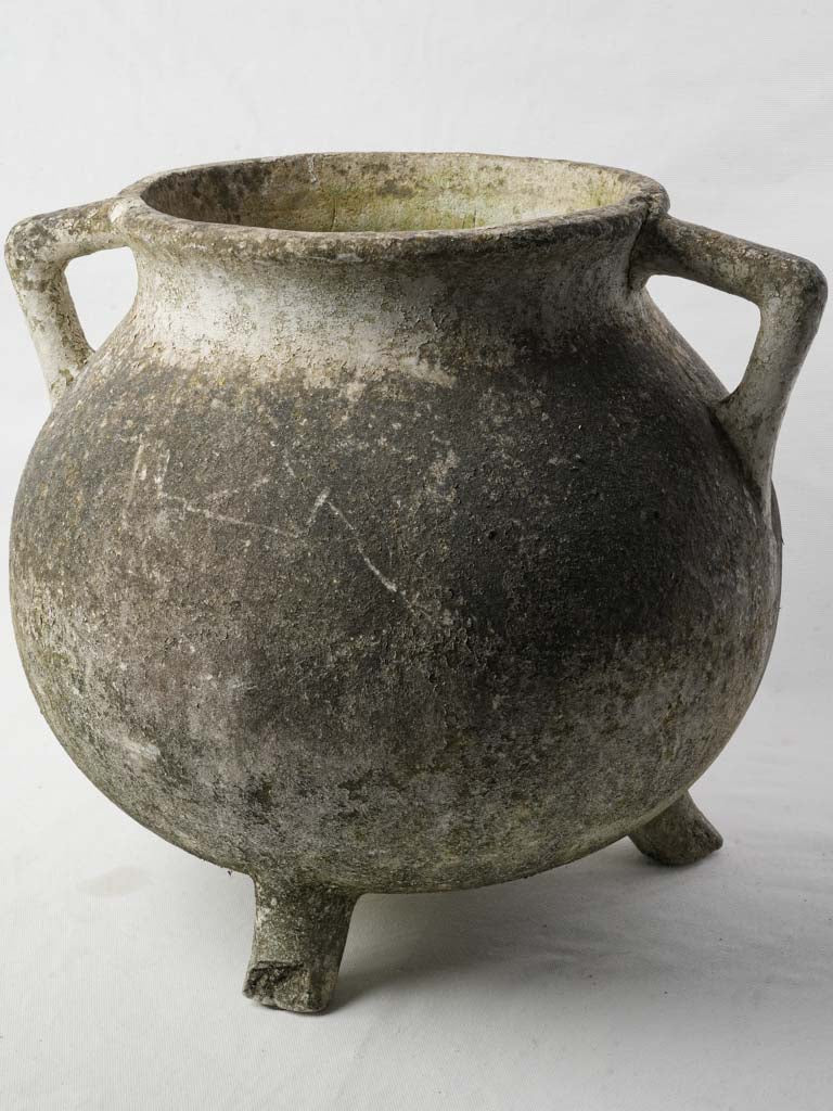 Timeless industrial aesthetic cauldron planter