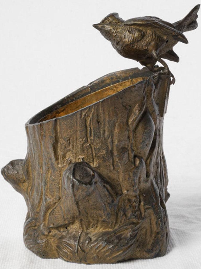 Gilt-wash vintage brass vessel