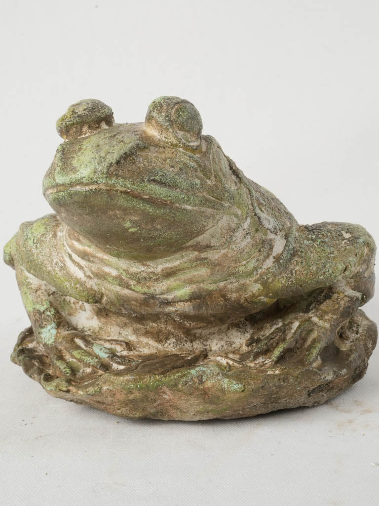 Aged French frog garden ornament