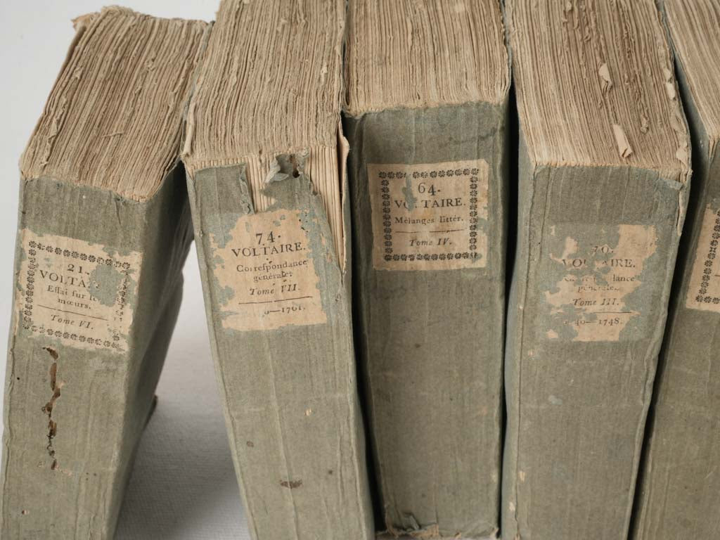Weathered Enlightenment Era Voltaire Books