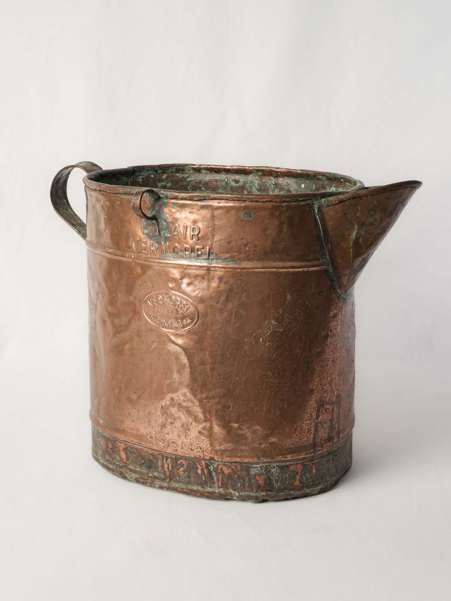 Antique French 12-Liter Copper Winery Measure by Vermorel- 13½"