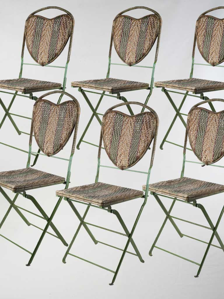 Antique rattan French garden chairs