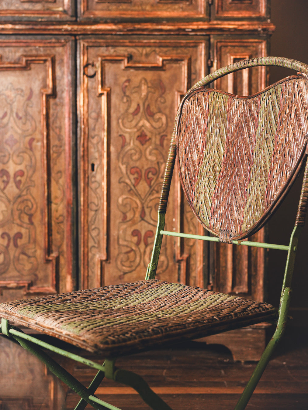 Vintage colorful folding outdoor chairs