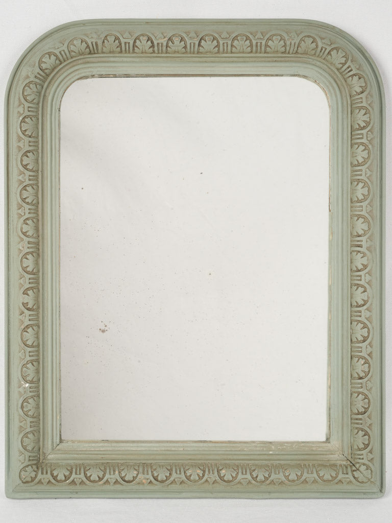 Antique green patina wall mirror