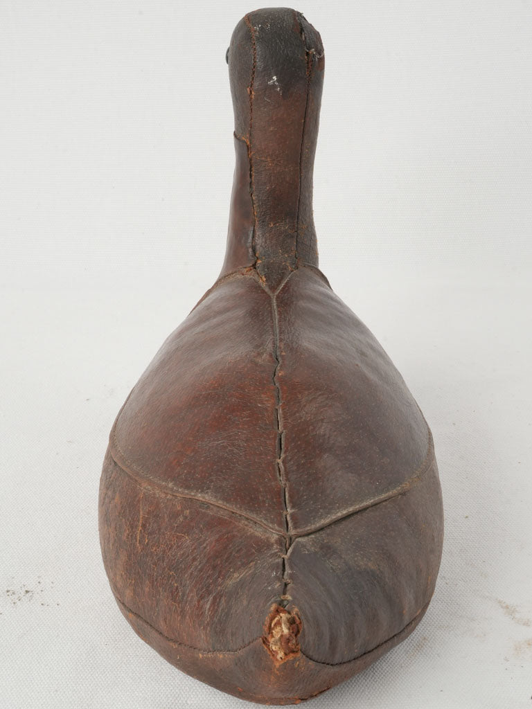 Vintage leather stitched duck decoy