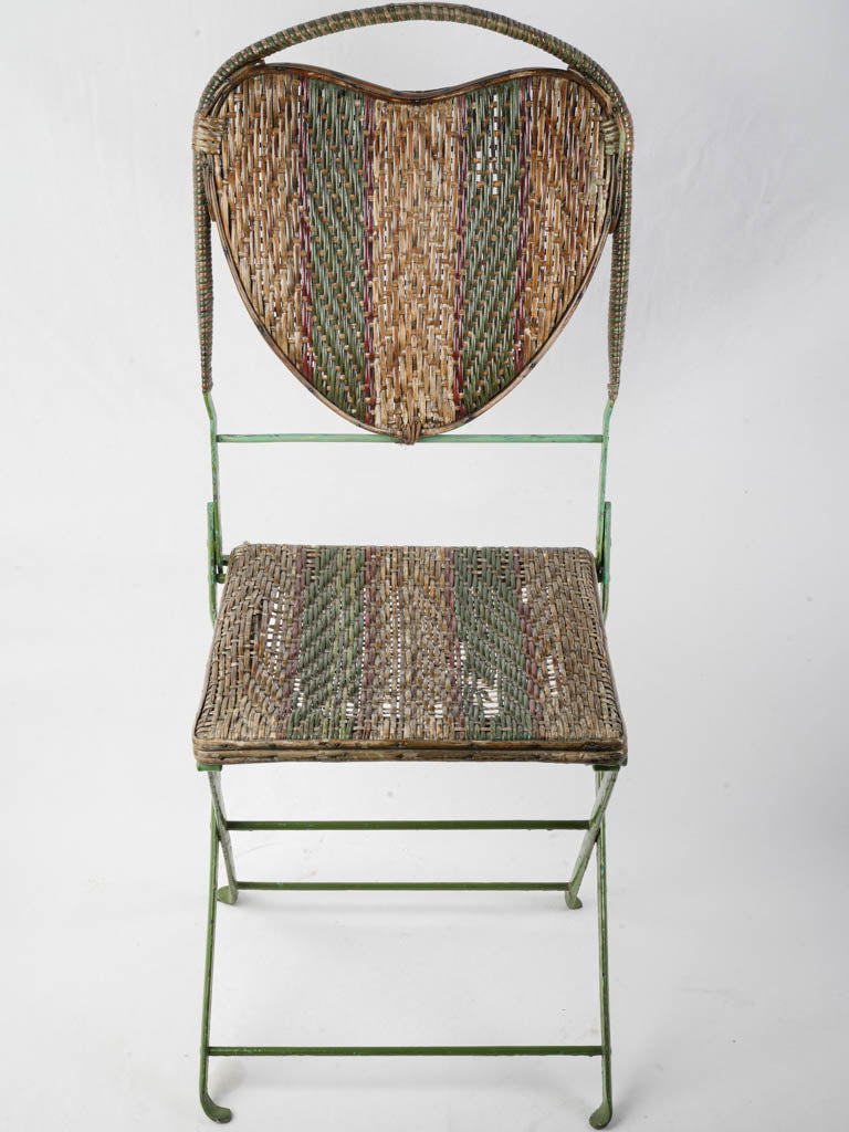 Elegant aged colorful crafted chairs