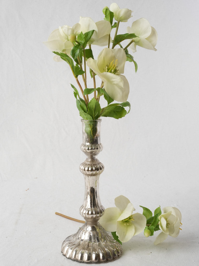 Late 19th-Century French Silvered-Glass Candlestick - 9½"