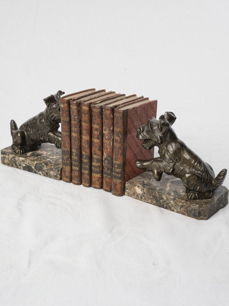 Pair Of French Art Deco Terrier Bookends Circa 1920s - 5"