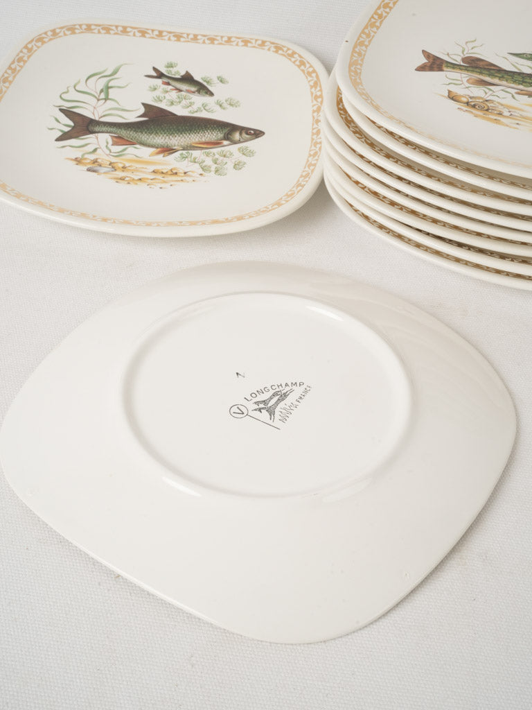 Antique Marine-Inspired Fish Dinnerware Set