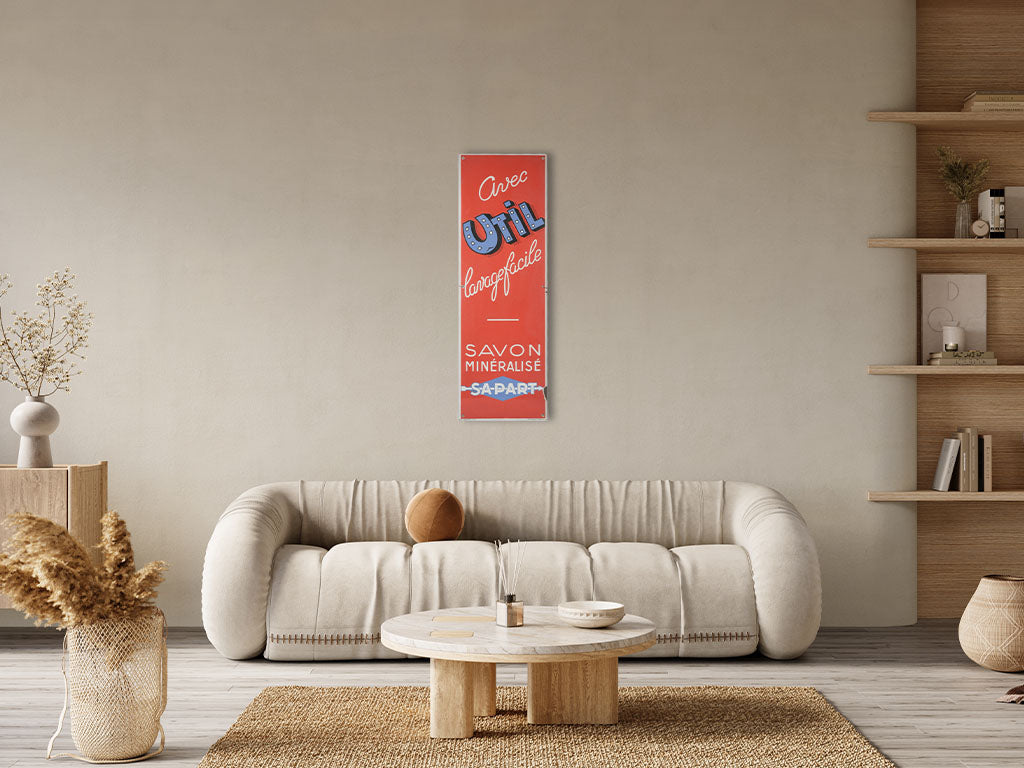 Vintage advertising sign in red