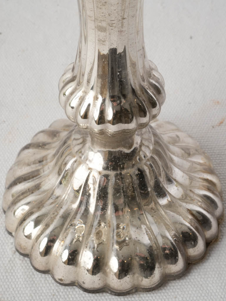 Late 19th-Century French Silvered-Glass Candlestick - 9½"