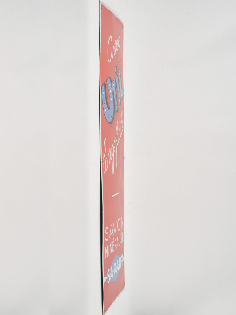 Charming vintage red enamel plaque