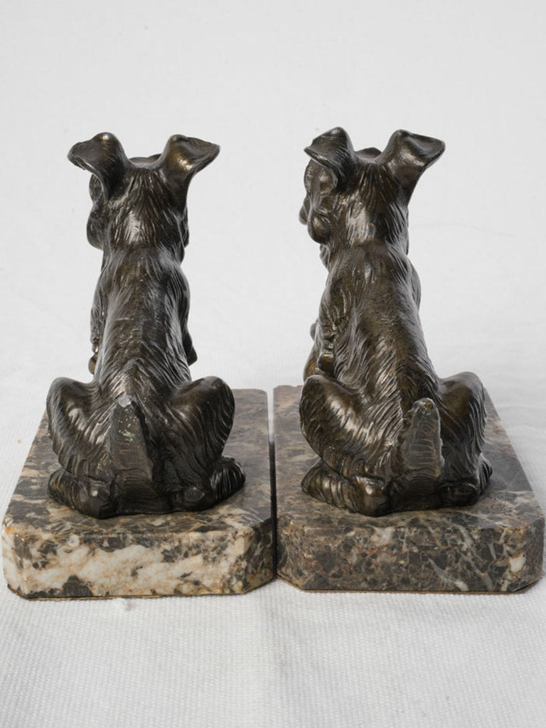 Oxidized patina antique bookends