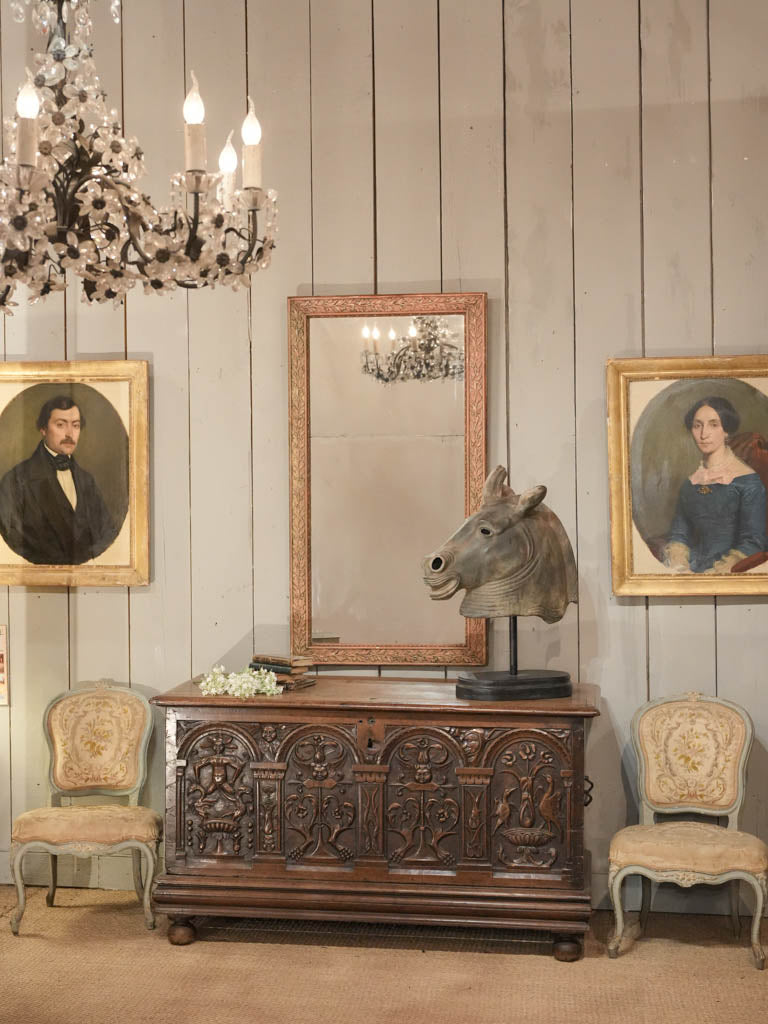 Sculpture horse decor verdigris patina