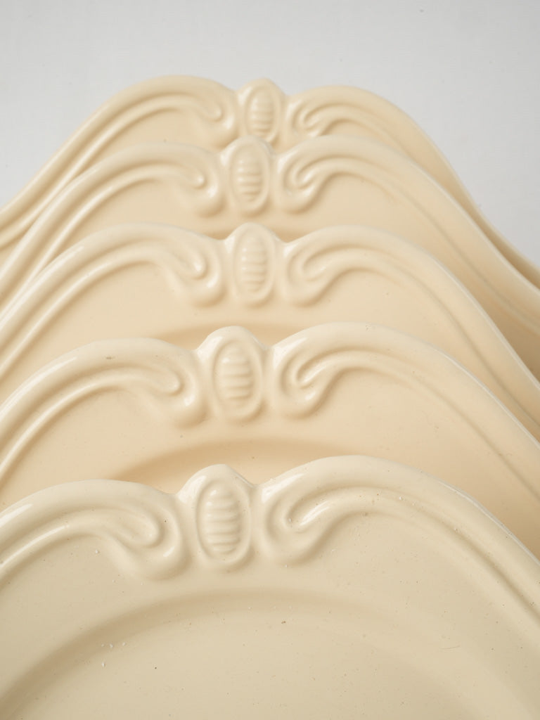 Classic cream ceramic plates