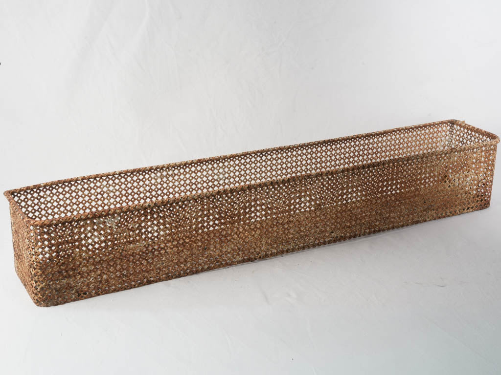 Rustic perforated metal planter