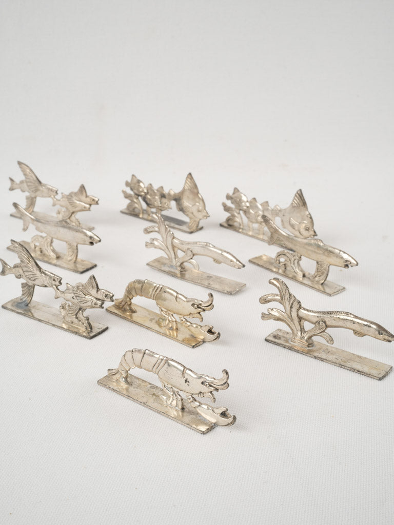 Vintage seafood-themed knife rests