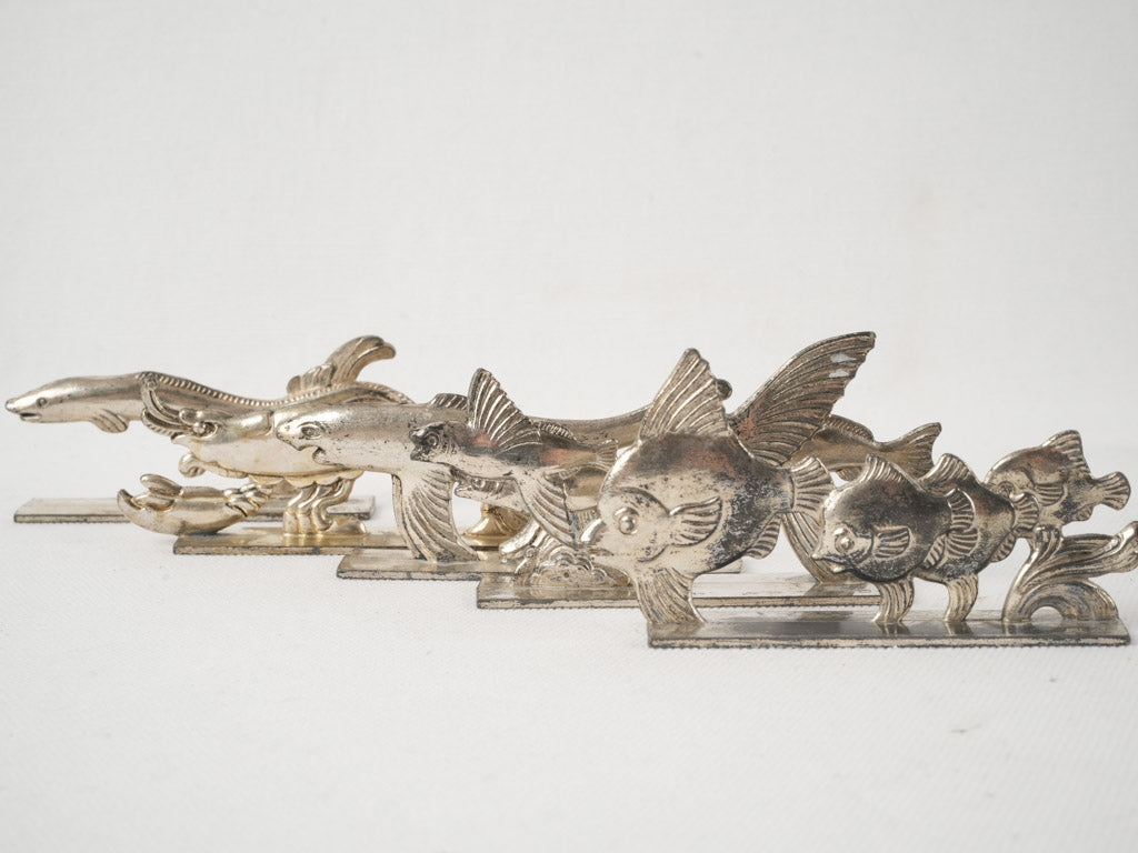 Patinaed, ocean-inspired knife rests set