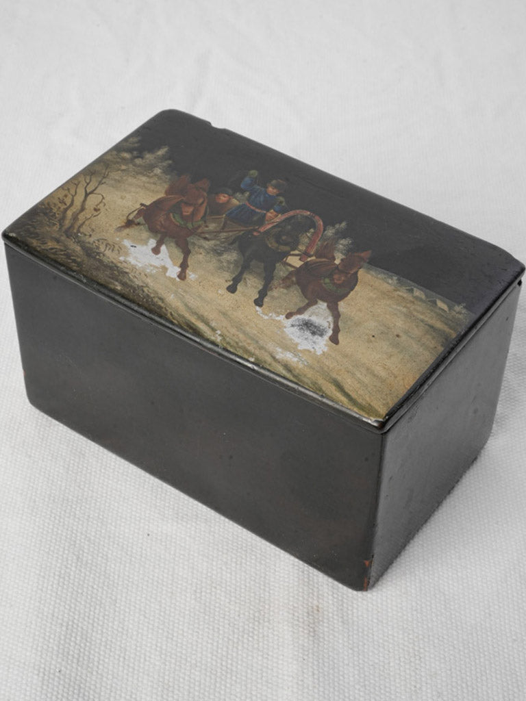 Antique lacquer tea caddy
