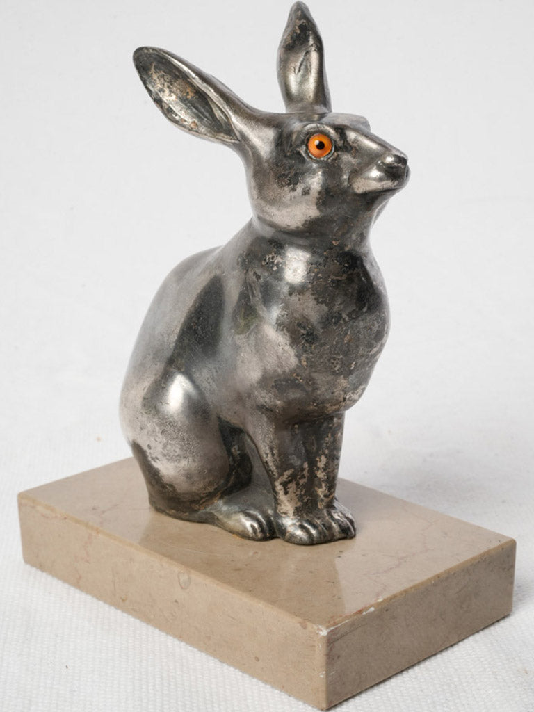 Art Deco silvered rabbit figurine