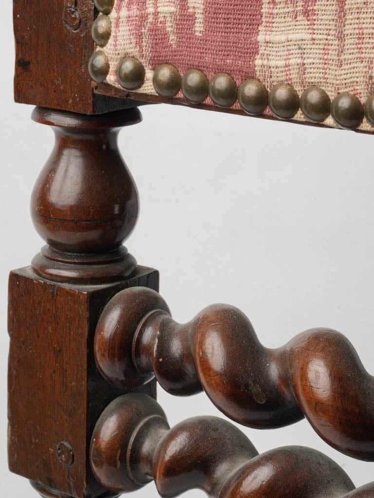 Authentic patinated walnut armchair