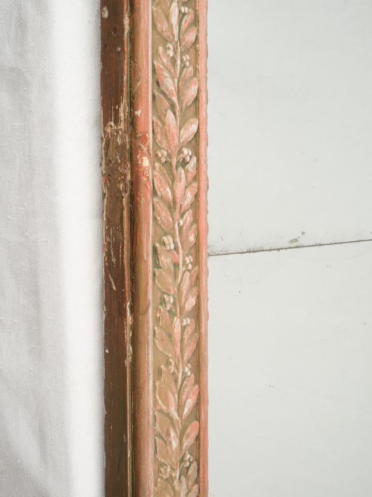 Aged patina framed wall mirror