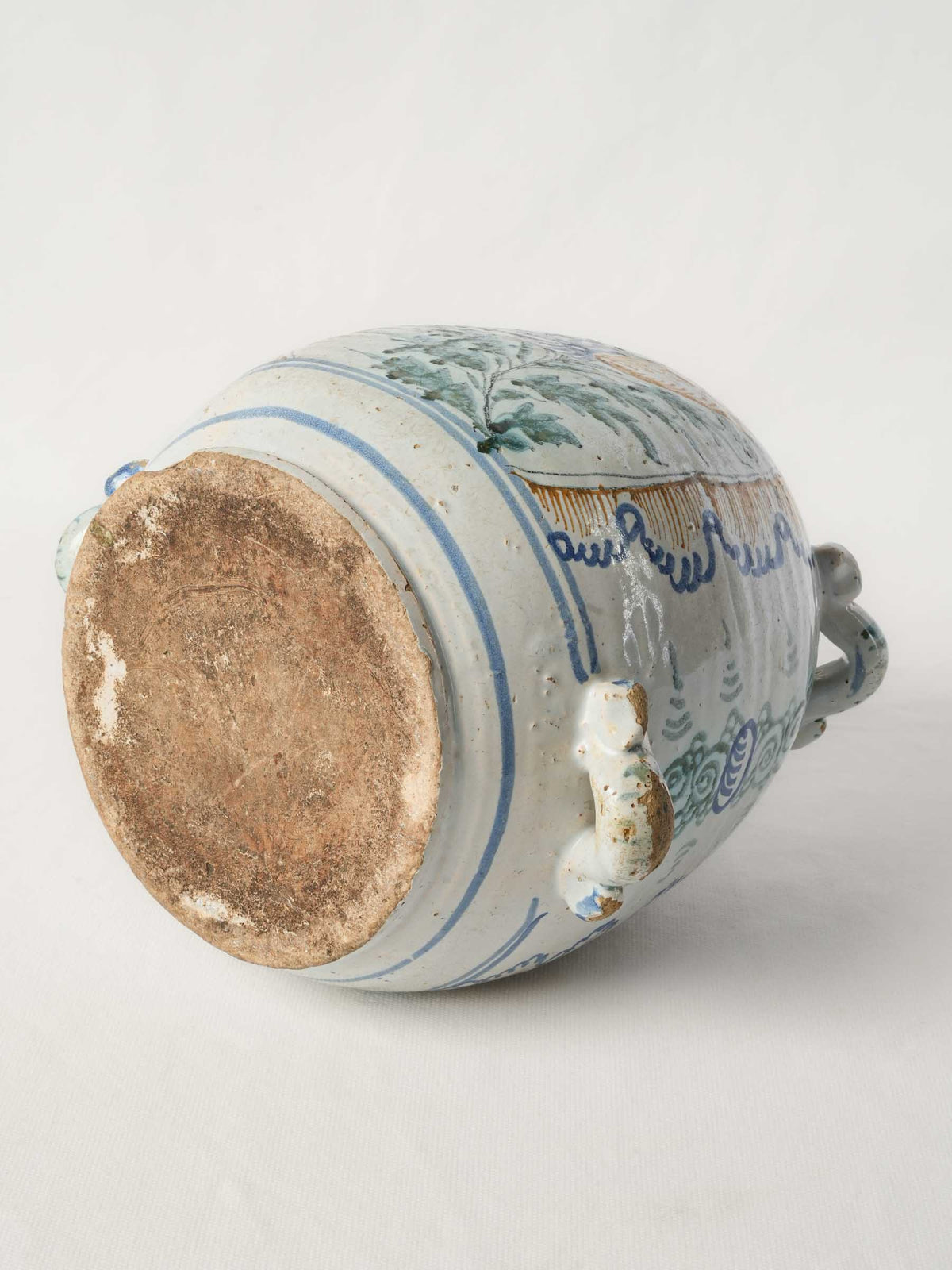 18th-Century French Faience Pilgrim Flask with Saint Bartholomew Decoration - 11¾"