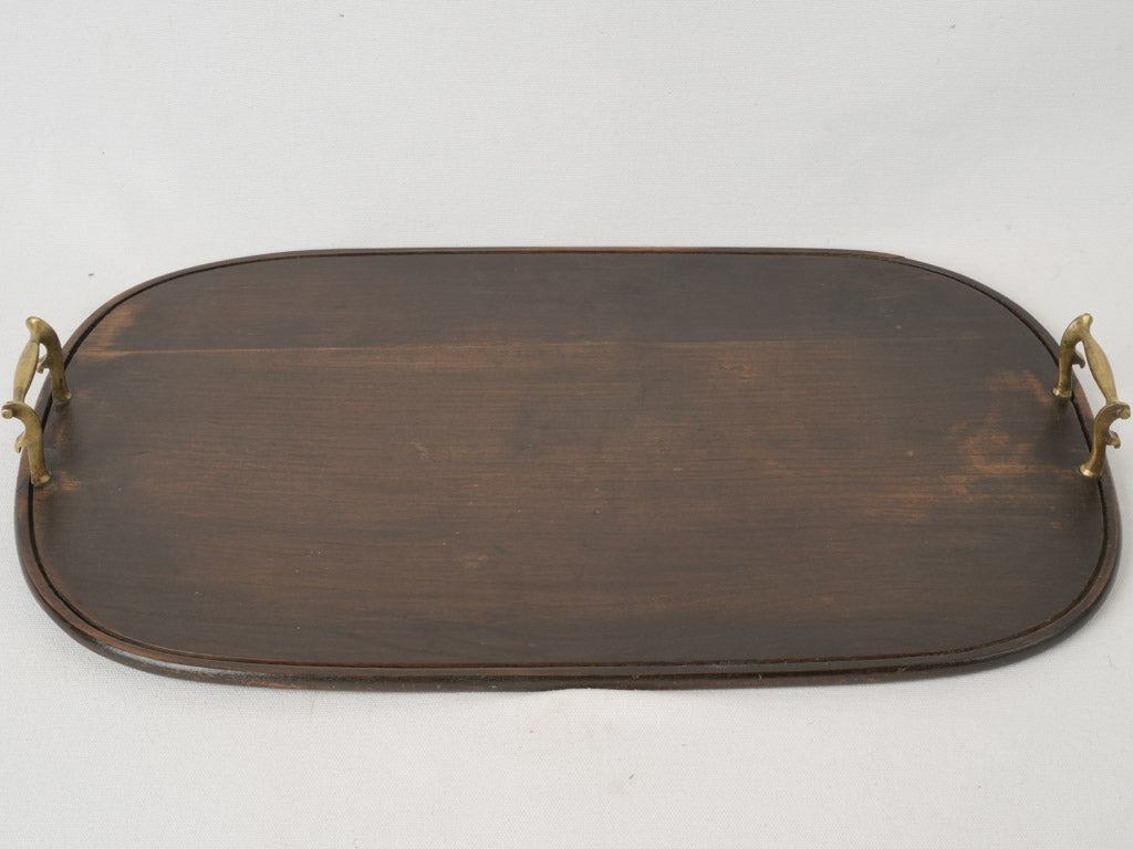 Elegant vintage blackened wood serving tray