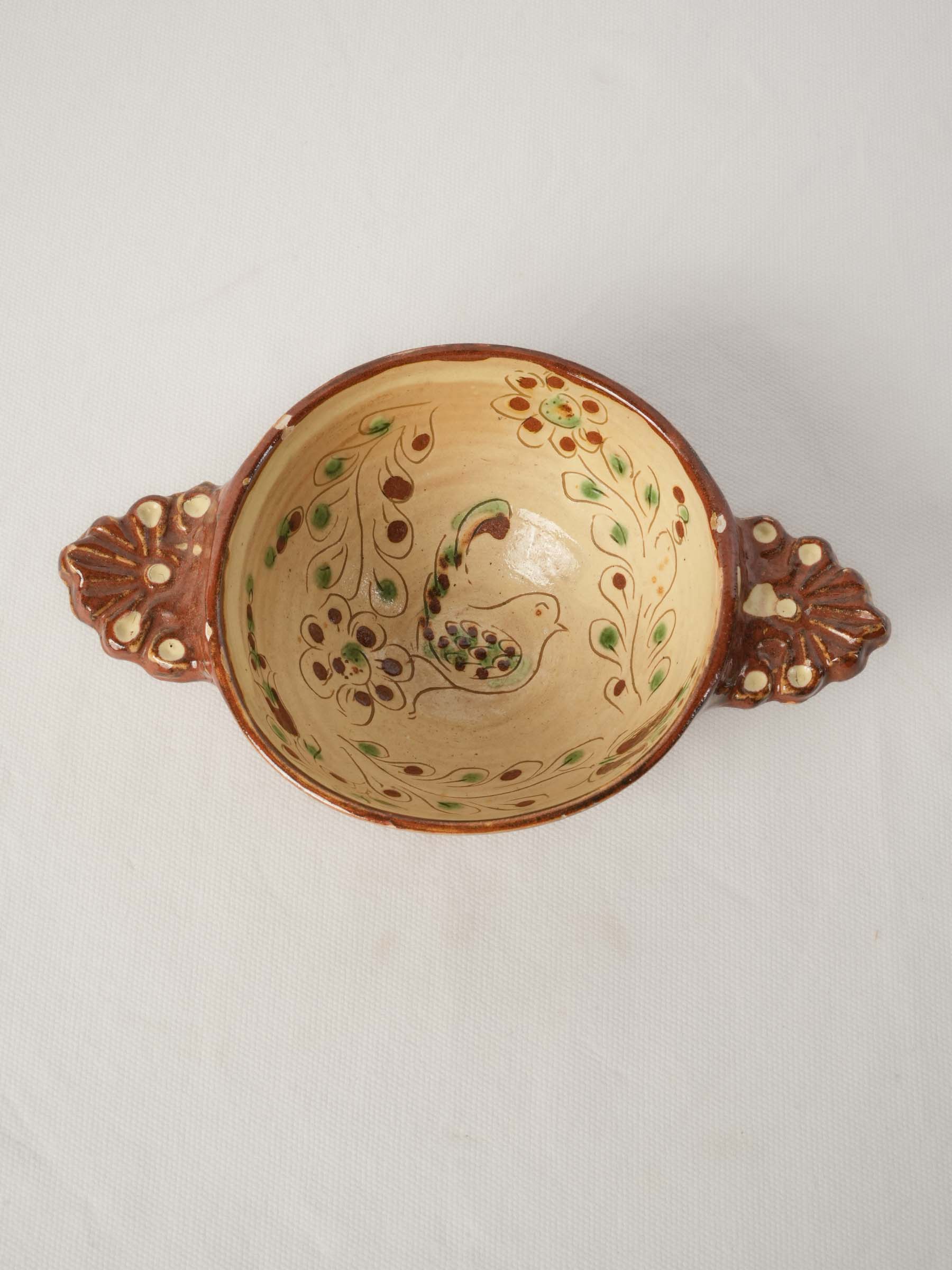 Lovely Artisanal French Ceramic Bowl from the Pottery Village of Cliousclat, 1960s - 8¾"