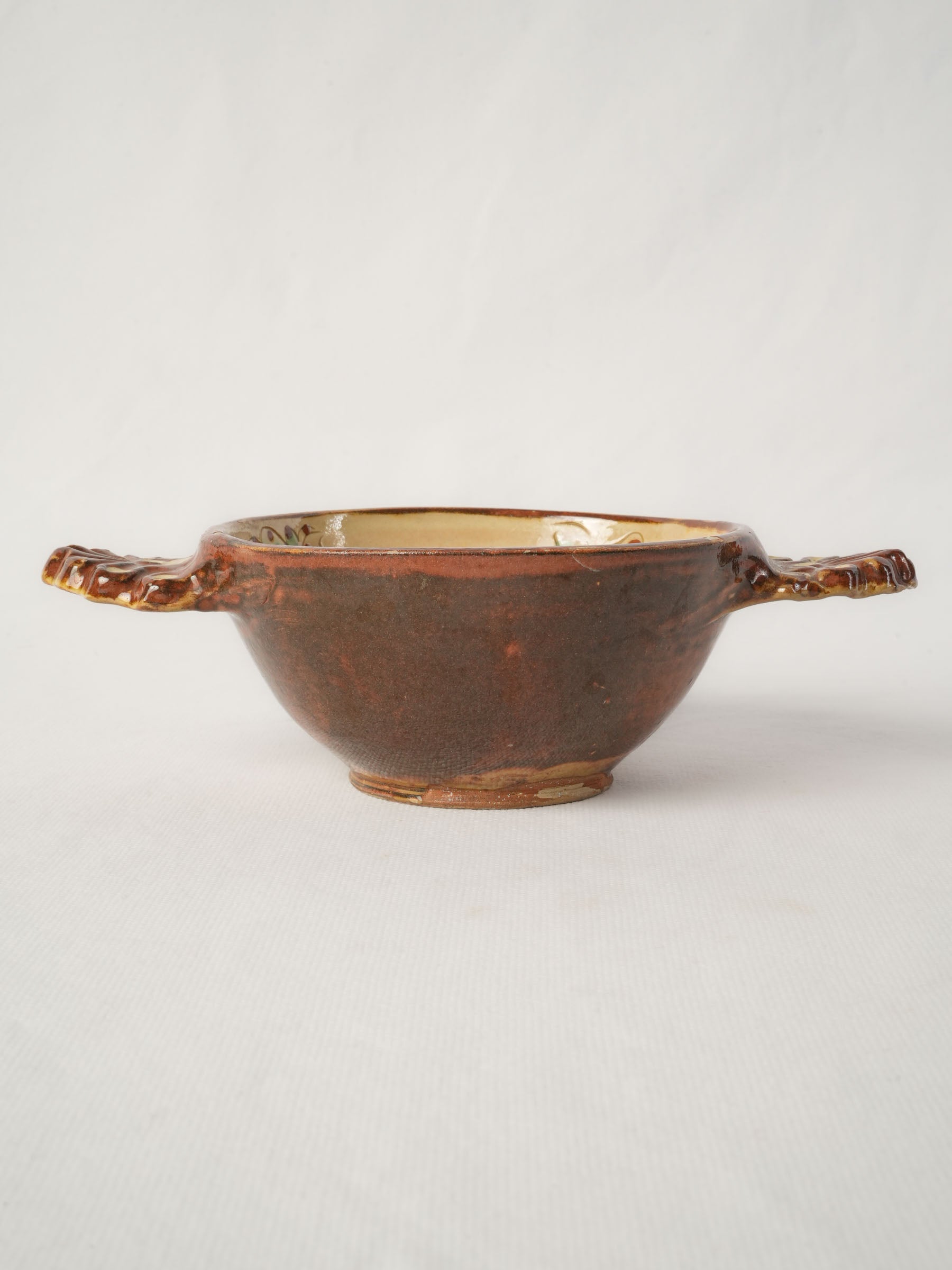 Lovely Artisanal French Ceramic Bowl from the Pottery Village of Cliousclat, 1960s - 8¾"