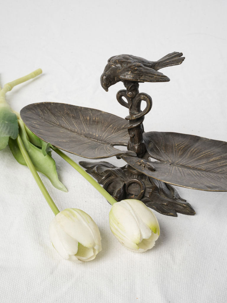Patinated bronze decorative dish