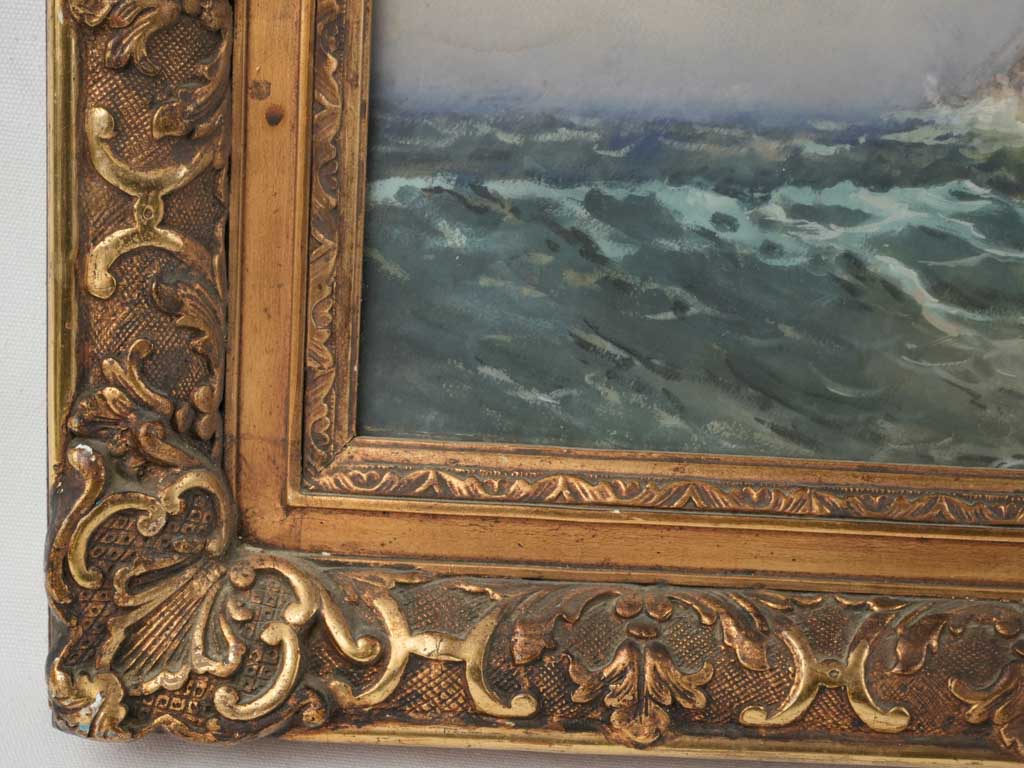 19th-century vibrant ship painting