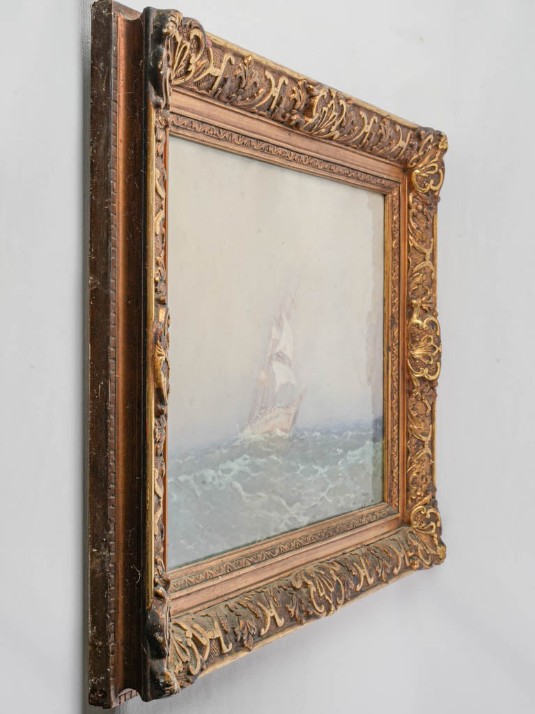 Ornate framed marine artwork