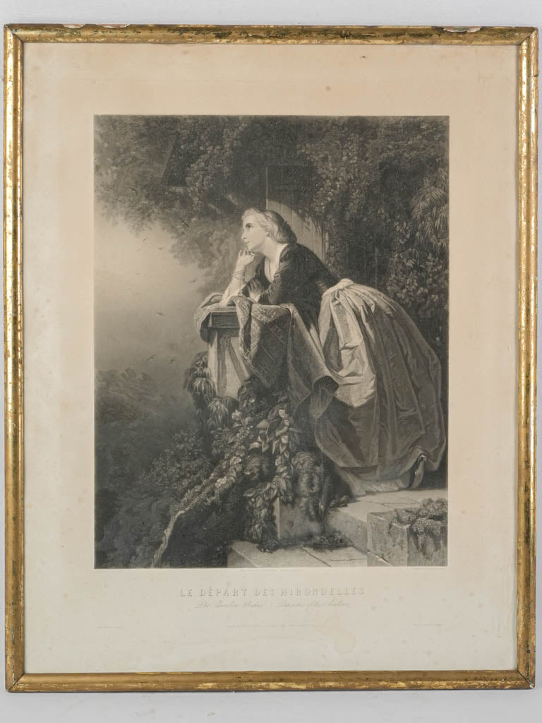 Antique romantic engraving artwork