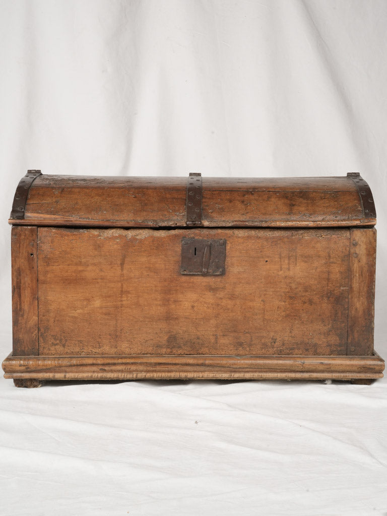 Distressed handcrafted wooden travel chest