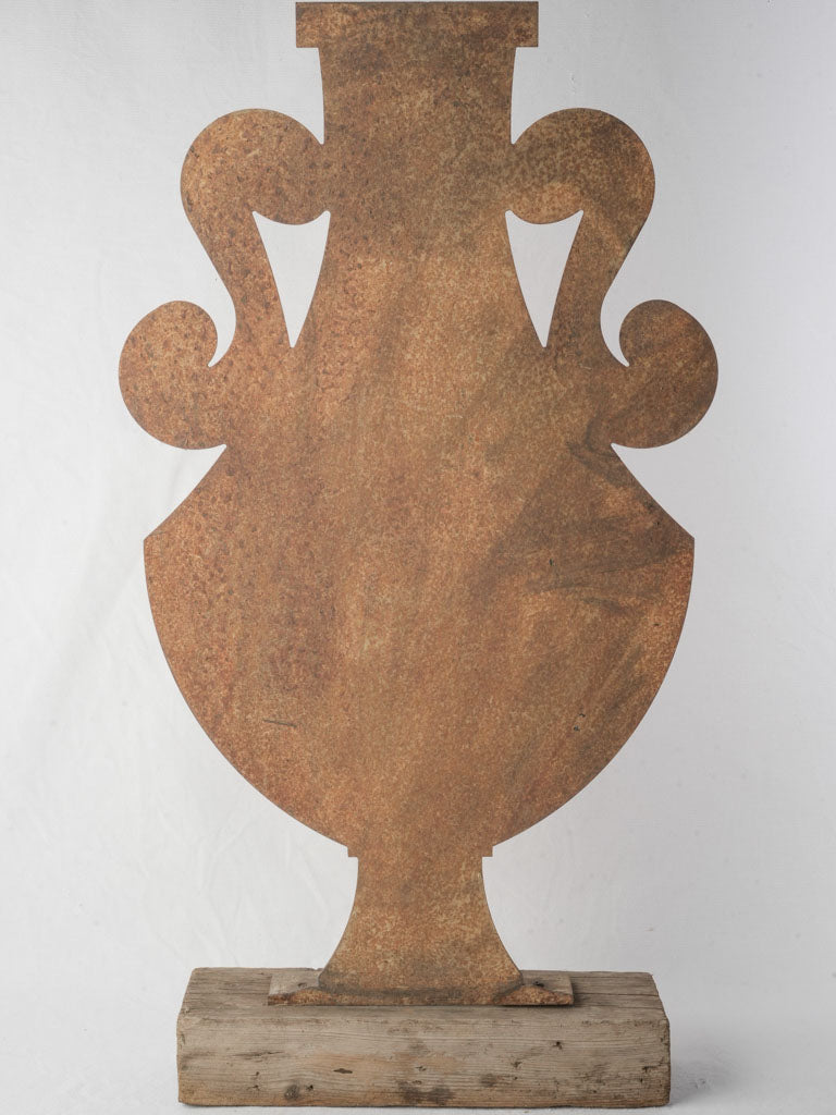 Ochre patina cut metal sign