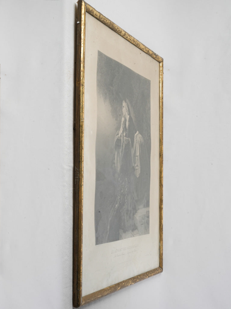 Timeworn 19th-century engraving decor