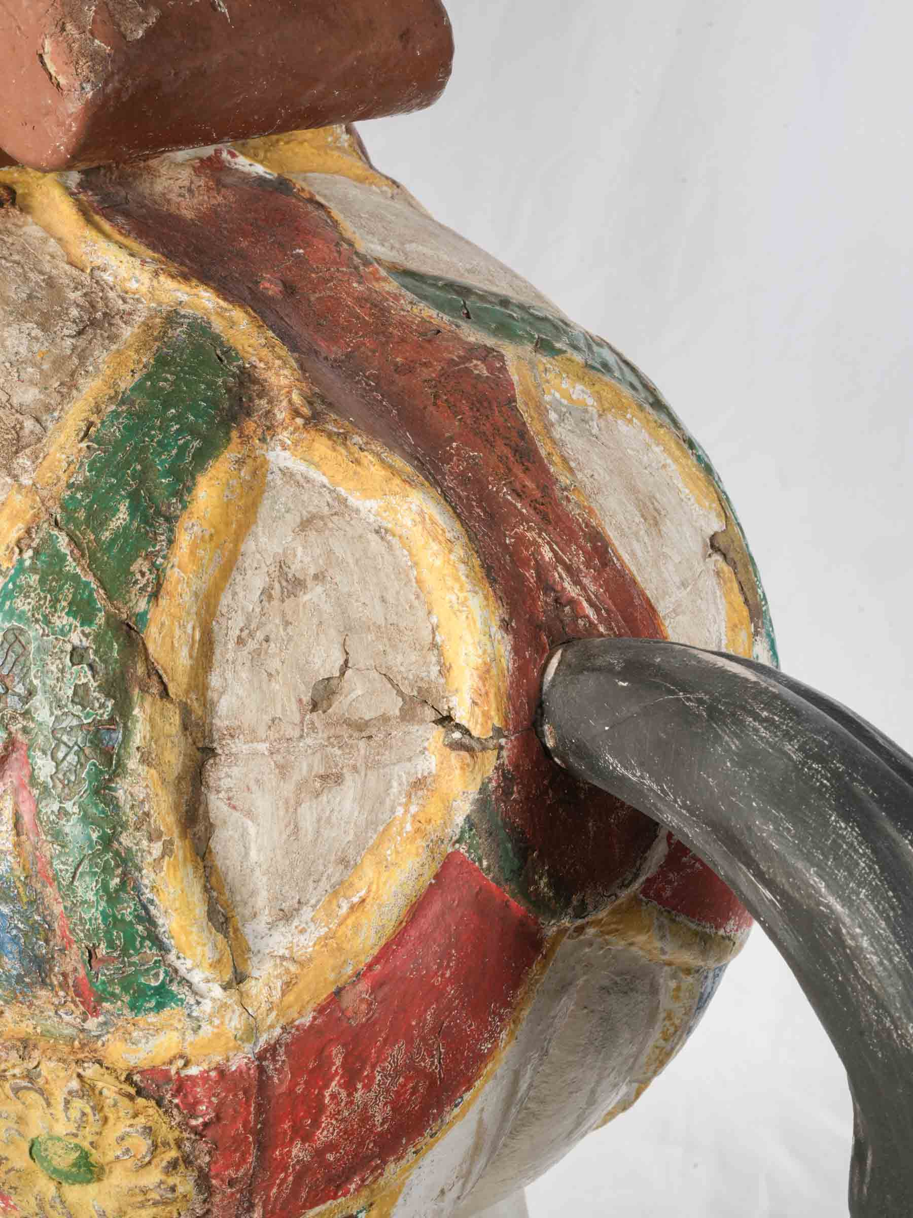 Striking Carved and Painted Bayol Carousel Horse c. 1900 - 55" x 56¼"