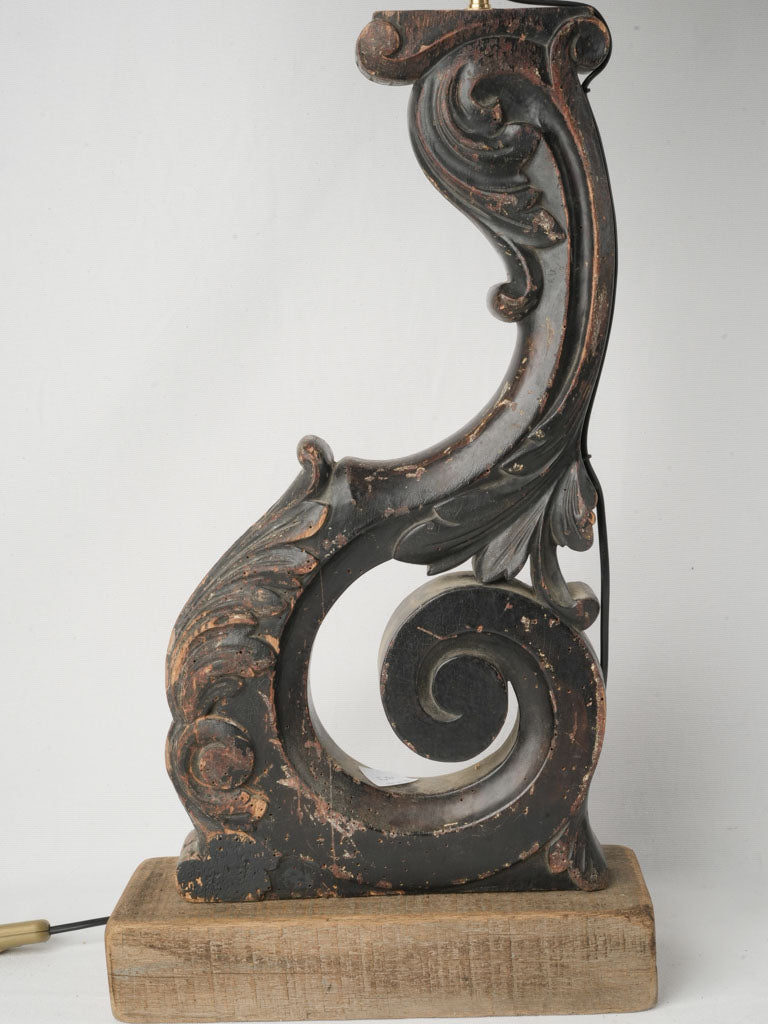 Distressed blackened finish lamps