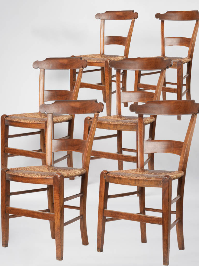 Antique Provençal walnut dining chairs