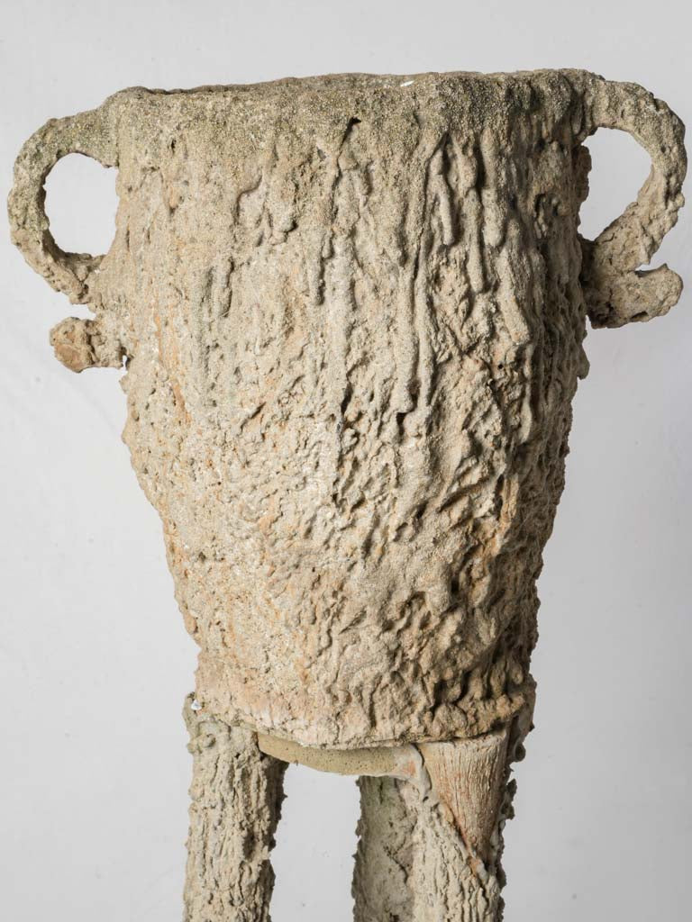Textured tree-bark pattern urn