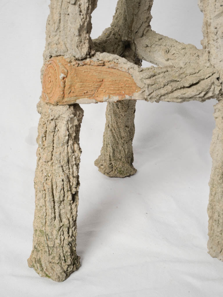 Weathered patina cement planter