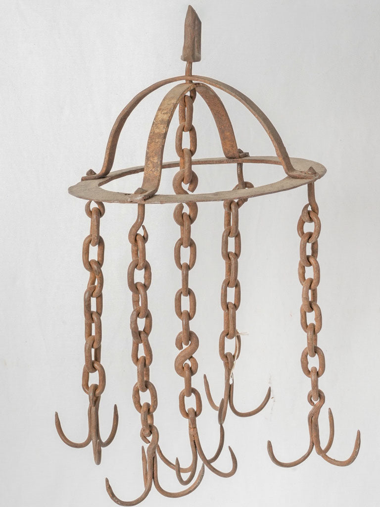 Vintage French wrought iron butcher's hooks
