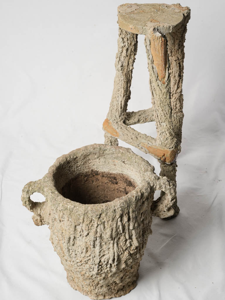 Garden artistry faux-bois urn