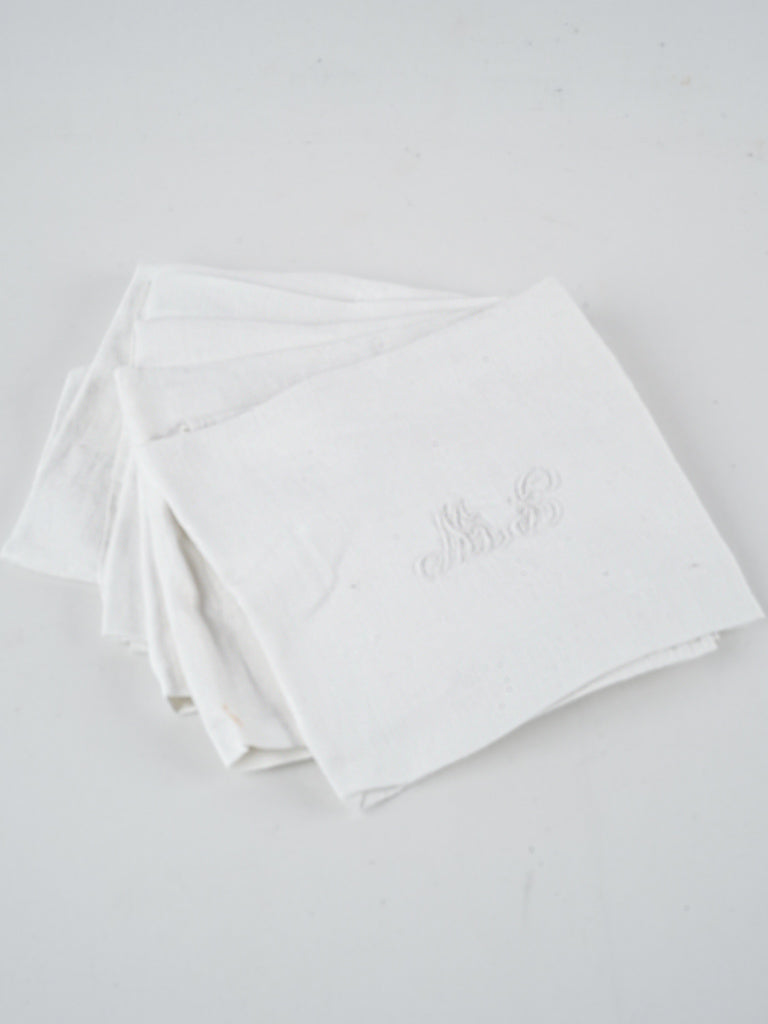Vintage linen PW monogram napkins
