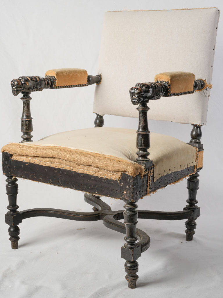 Vintage ebonized French armchair